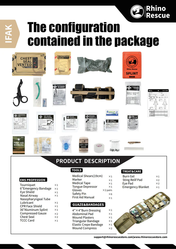 Rhino Rescue Pro IFAK Trauma Kit (Red)