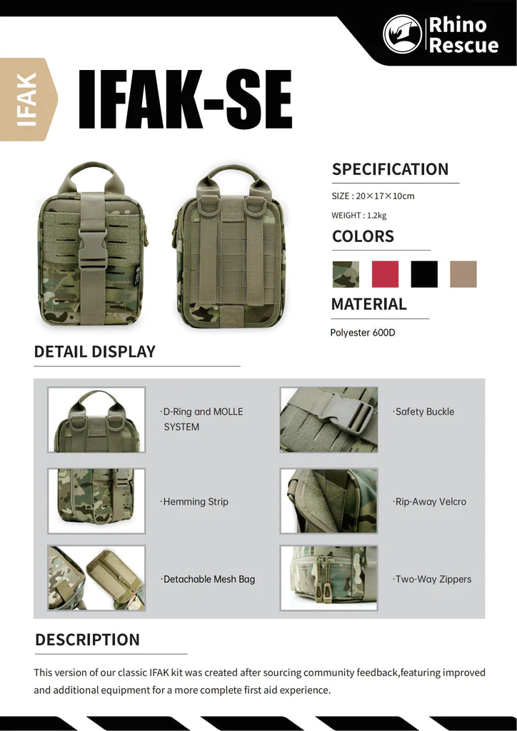 Rhino Rescue Pro IFAK Trauma Kit (Red)